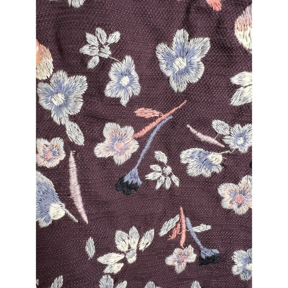 Loft Floral Embroidered Boho Lined Mini Skirt Women's Size 8 Purple - Picture 6 of 11